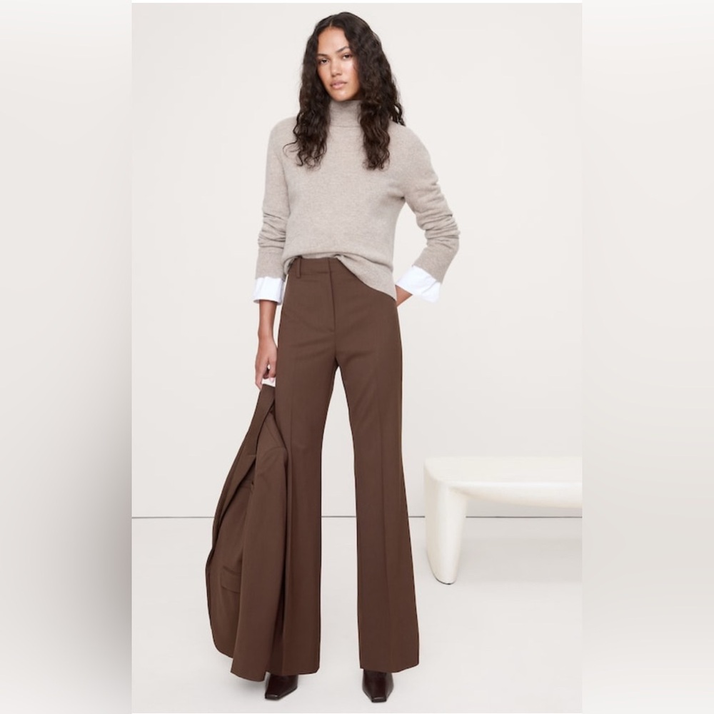 Banana Republic Brown Boot Cut Wide-Leg Pants